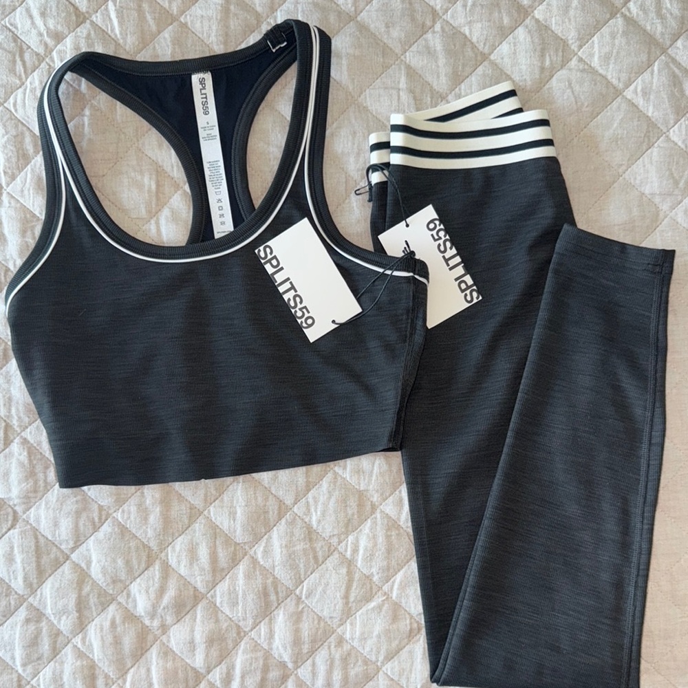 Splits59 Heathered Grey Sports Bra and Leggings Set